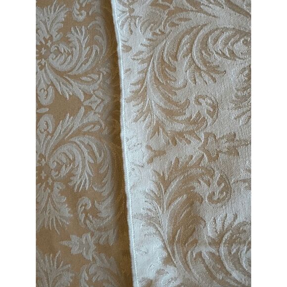 Classic Cream Colored Large Tablecloth, 116" x 61" Scroll Pattern, Entertaining - Picture 7 of 7